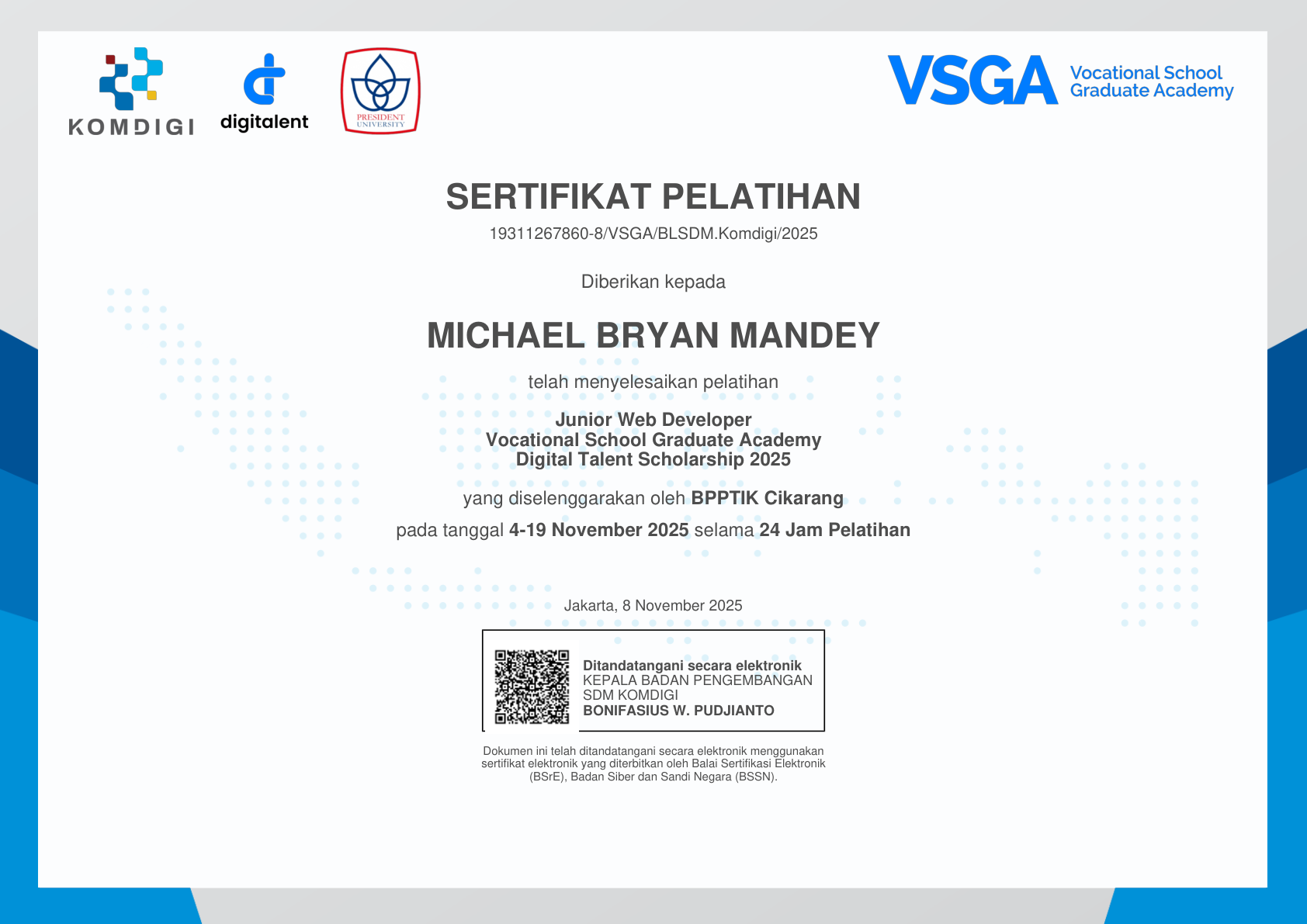 Certificate preview